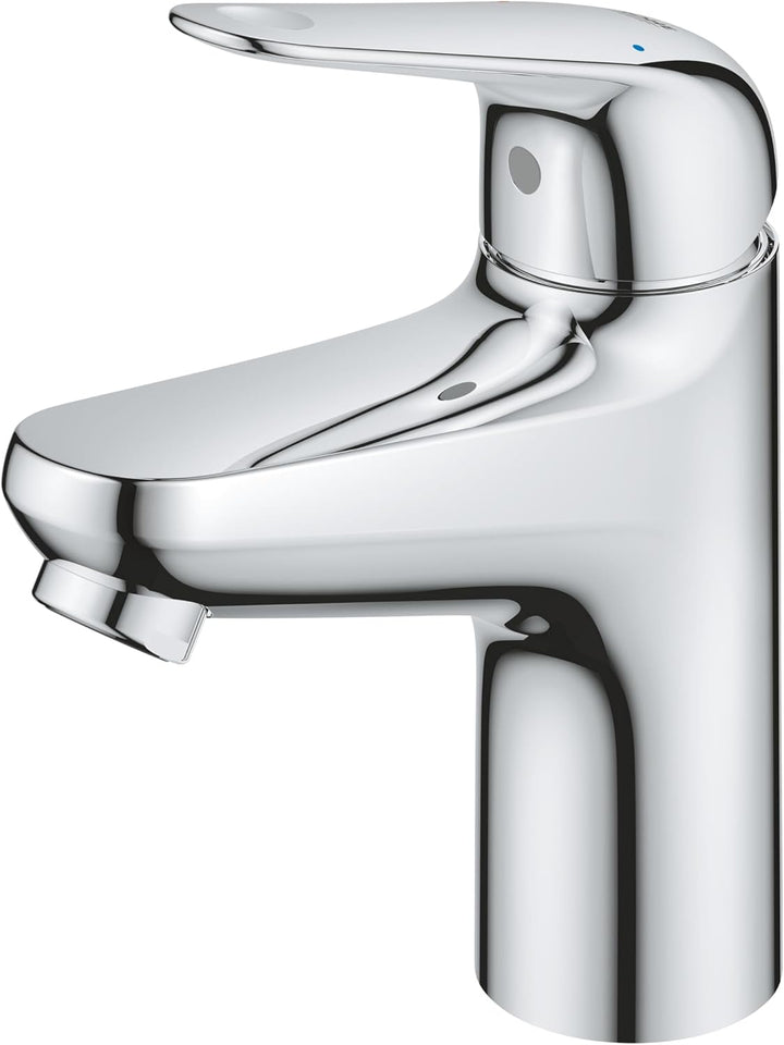 GROHE Swift - Waschtischarmatur (wassersparend, ~16cm hoch, inkl. Montagewerkzeug, Push-Open Ablauf)