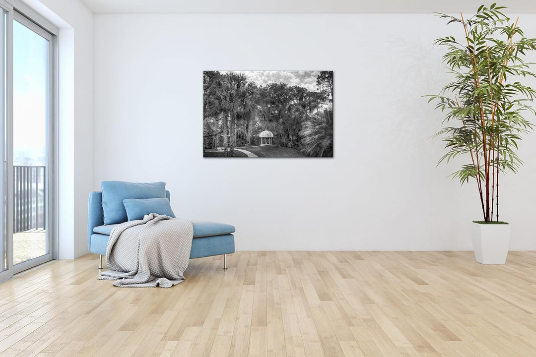 deyoli Pavillon in bezaubernder Landschaft in Florida Effekt: Schwarz/Weiss im Format: 80x60 als Lei