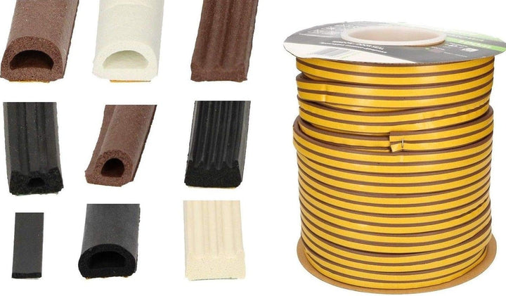 KOTARBAU Dichtungsband Für Türen Fenster D 14 x 12 mm 50 m Schwarz Türdichtung Dichtungsstreifen Fen