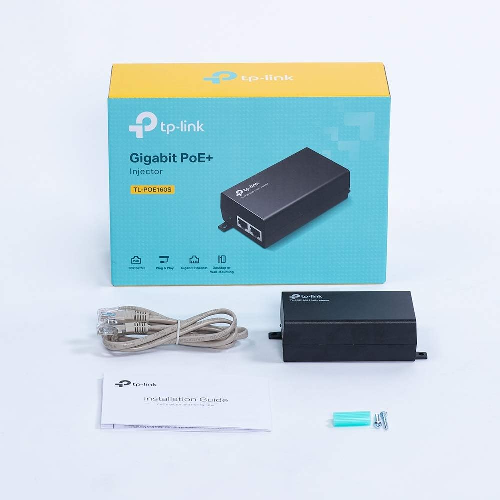 TP-Link TL-POE160S PoE+ Injektor (2 Gigabit-Ports, kompatibel mit 802.3af /at, Gesamtleistung mit bi