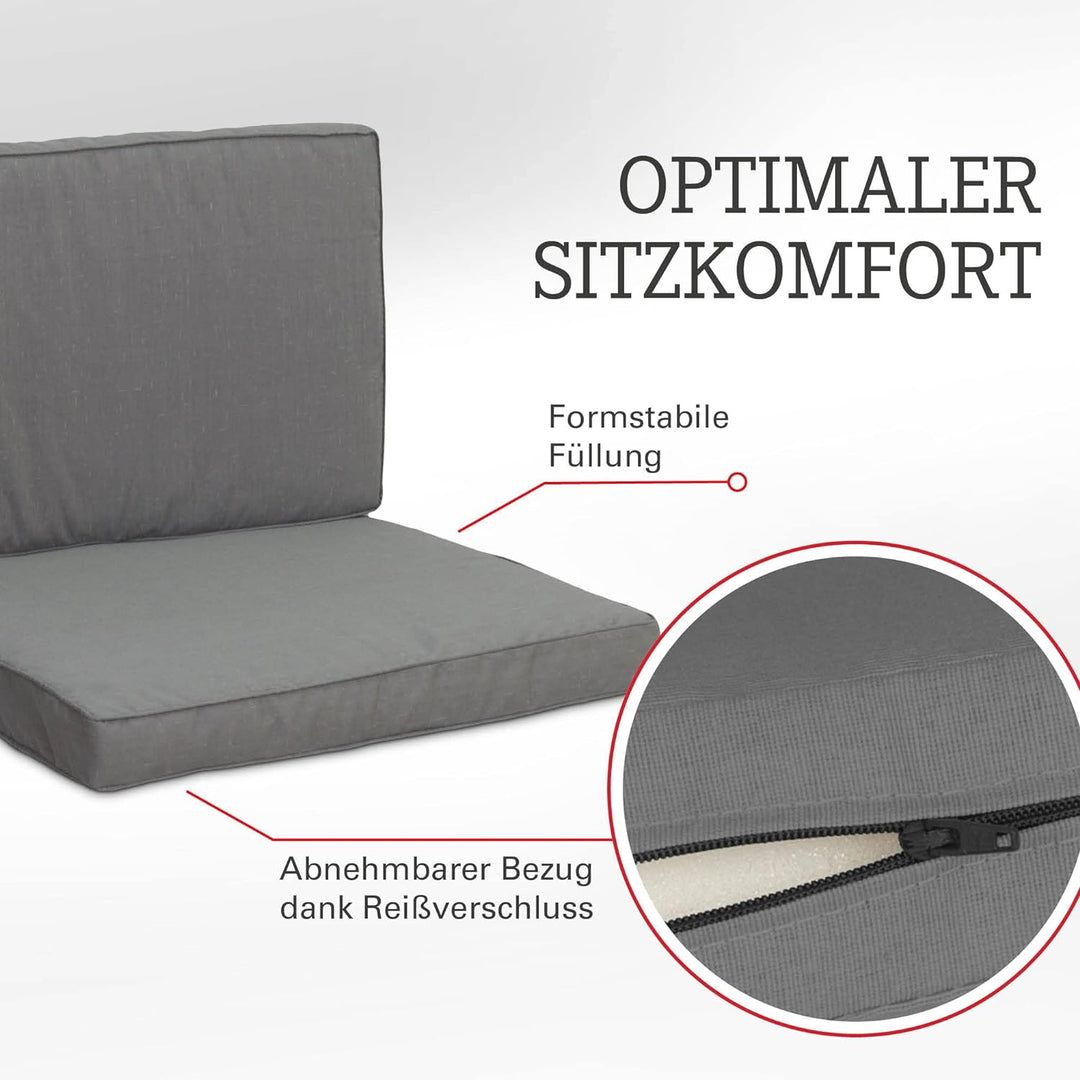 Beo Lounge Auflagen Set Monaco | Made in EU | 8 Polster Gartenmöbel atmungsaktiv | Maschinenwaschbar