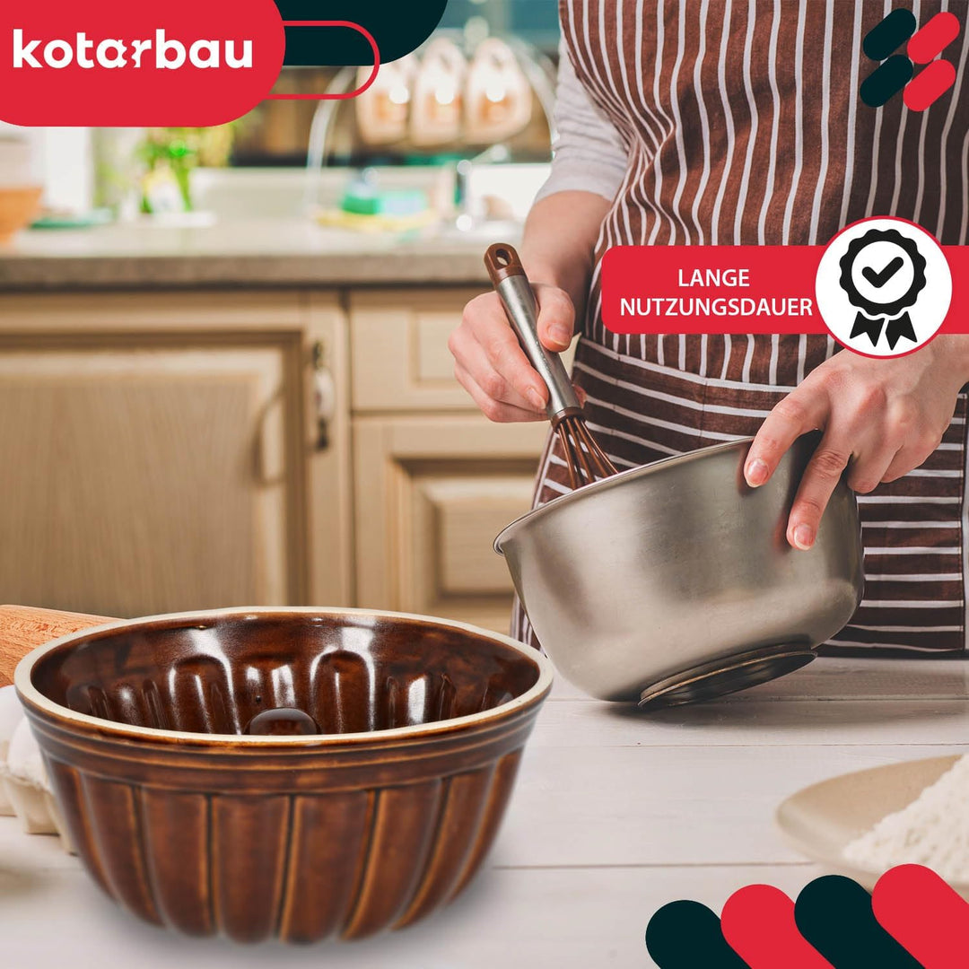 KOTARBAU® Keramik Gugelhupfform Ø 27 mm Backform für Gugelhupf aus Steinzeug Runde Backform Kuchenfo