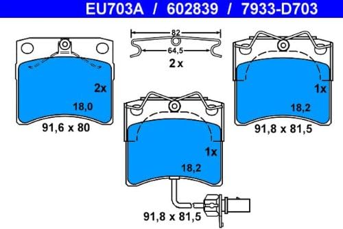 ATE 13046029732 Bremsbelagsatz Scheibenbremse