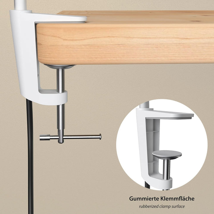 ledscom.de Klemmlampe, Schwanenhals KLUK, Schalter, weiss matt, 1x GU10 max. 60W, 2 Stk. 2 Stück (1e