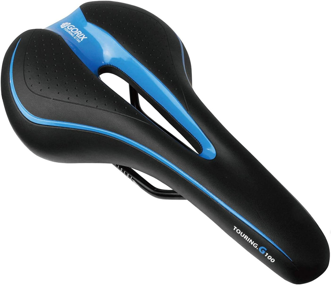 GORIX GX-C19 Bequemer Fahrradsattel mit Schiene für Mountainbike und Rennrad für Damen und Herren Bl