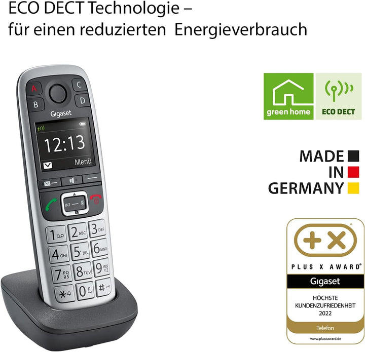 Gigaset E560HX - DECT-Mobilteil mit Ladeschale - Fritzbox-kompatibel - Schnurloses Senioren-Telefon
