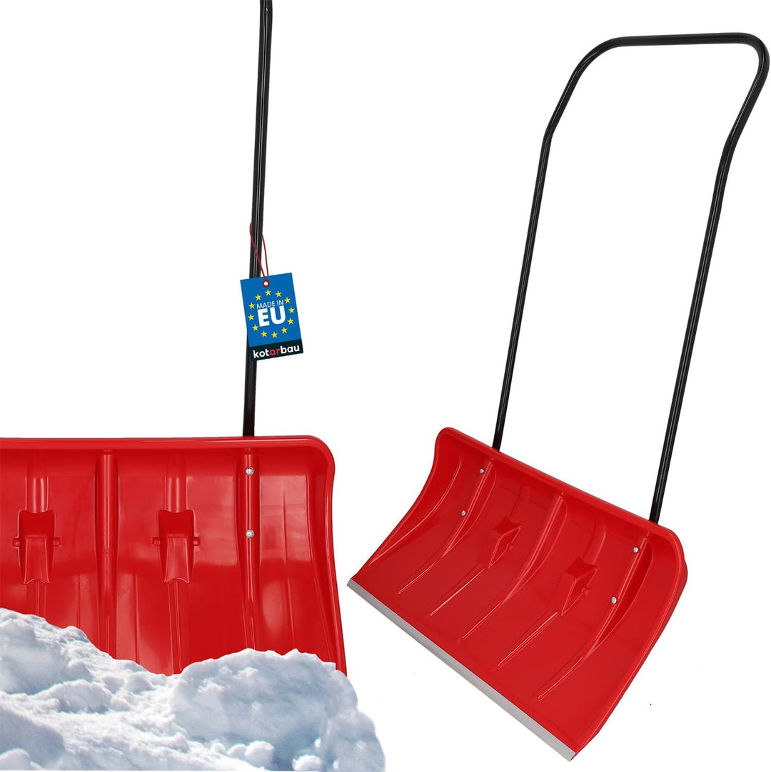 KOTARBAU® Schneeschieber mit Rädern Schneeschaufel 80 cm Schneewanne mit Alu-Profilkante Schneeschip