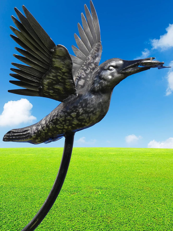 Pommerntraum ® | Edelstahl Regenmesser Niederschlagsmesser Pluviometer Vogel hochwertige Gartendeko