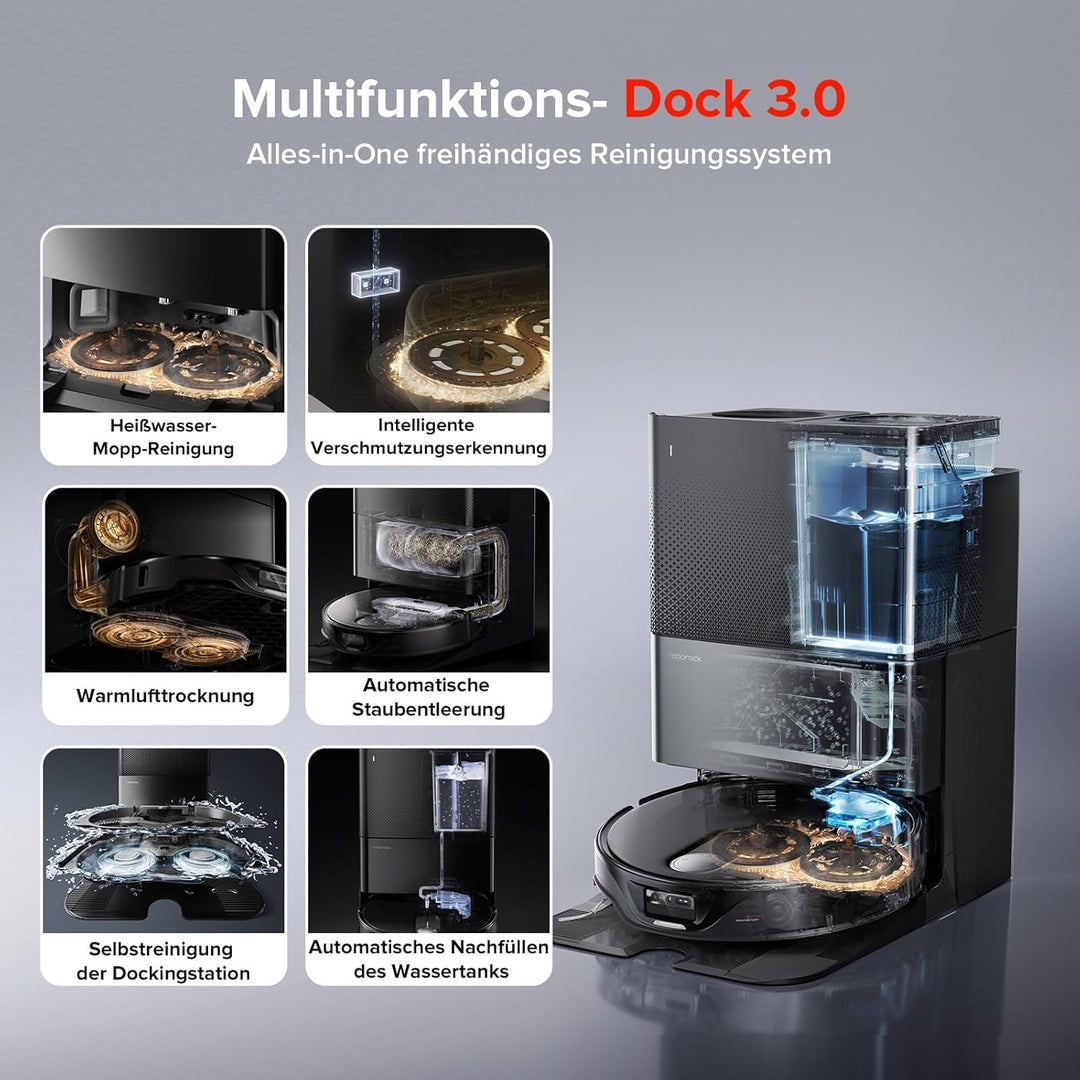 roborock Qrevo Slim Saugroboter mit Wischfunktion – 8,2 cm Ultra-Slim Design, StarSight™ 3D ToF Navi