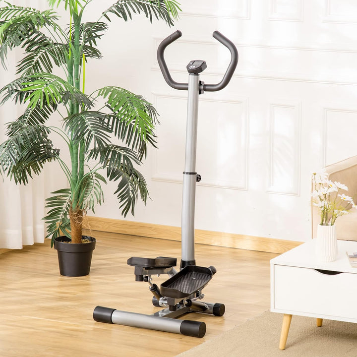 HOMCOM Stepper mit Handgriff Fitness Heimtrainer für Zuhause klein Fitnessgerät für Bein- und Po-Tra