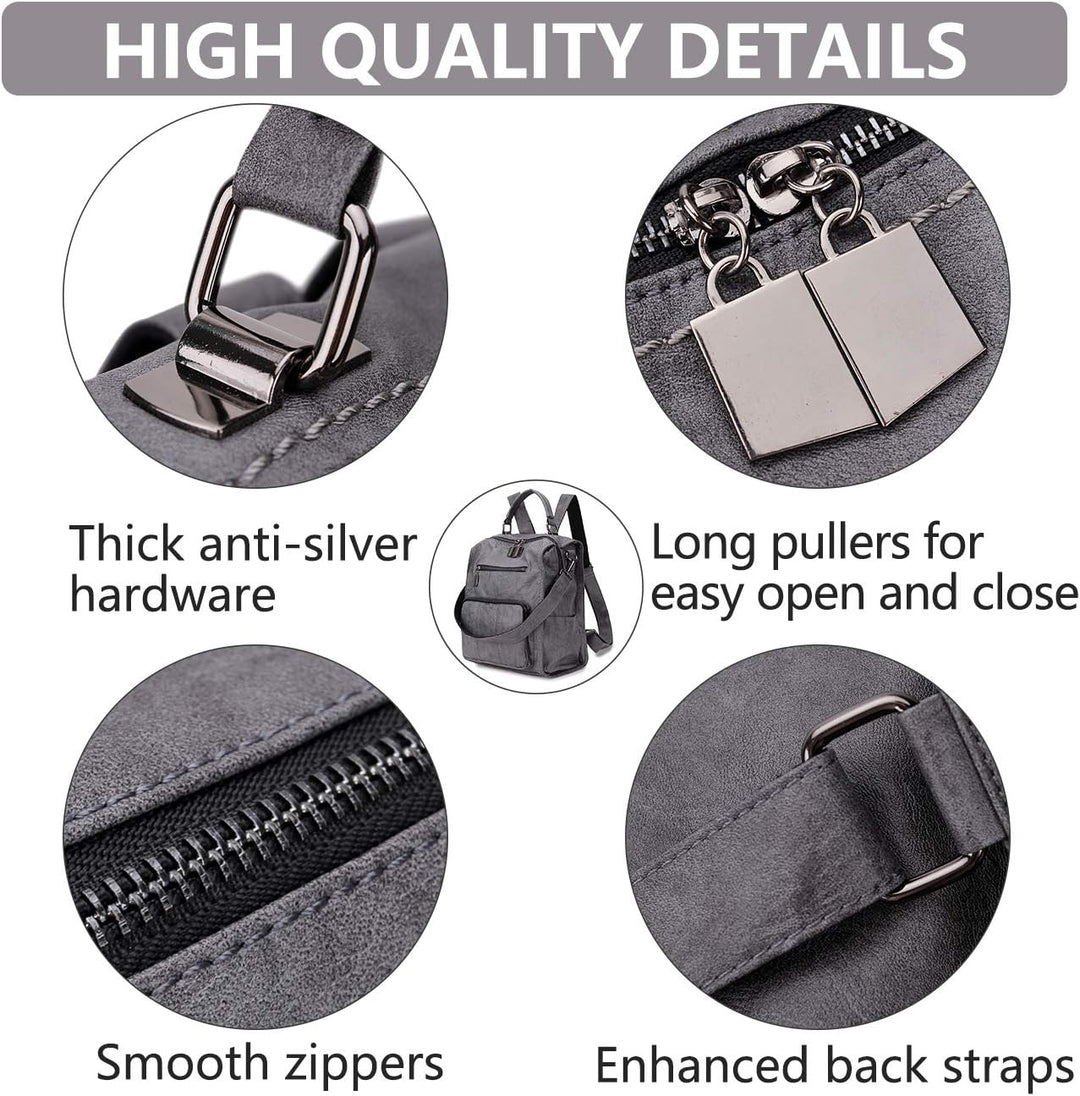 RAVUO Damen Rucksäcke,PU-Leder Rucksack Frauen Mädchen Mode Backpack Rucksack 3 Wege Reisetasche Sch