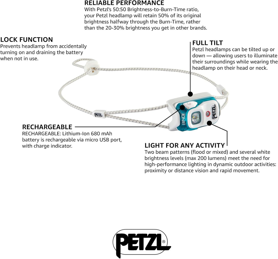 PETZL Bindi Stirnla Grün Einheitsgrösse Bindi, Grün Einheitsgrösse Bindi