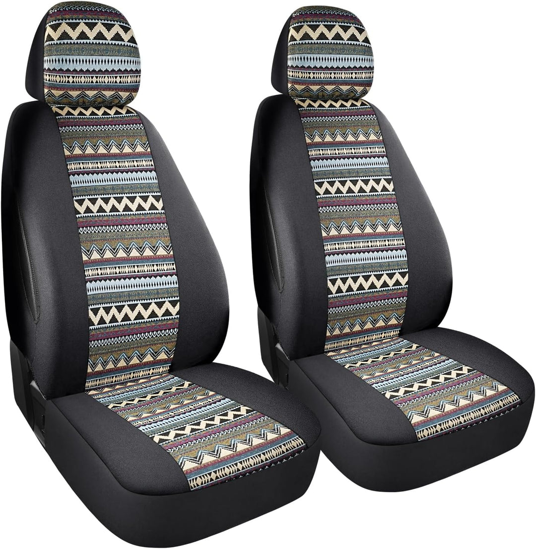 SOBONITO Auto-Sitzbezüge Vordersitze Universal,Bohème-Stil,Auto-Sitzschoner,Auto-Schonbezüge,Schwere