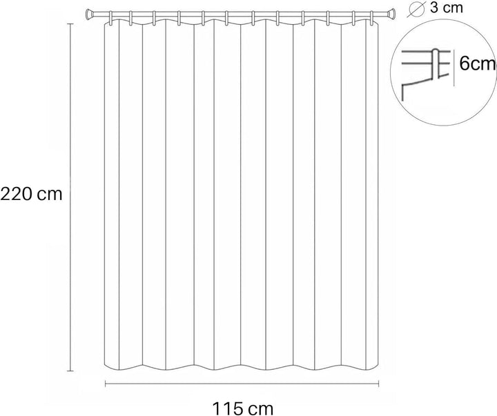 Ferocity Outdoor Vorhang Schlaufengardine Transparent 220 x 155 cm Gartenlauben Balkon-Vorhänge Gard