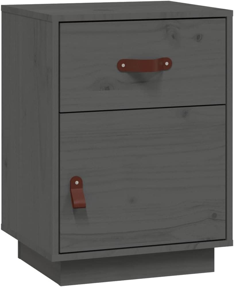 FIRBNUS Bedside Table Nachtkonsole Beistelltisch mit Stauraum Night Stand Nachttisch Grau 40x34x55 c