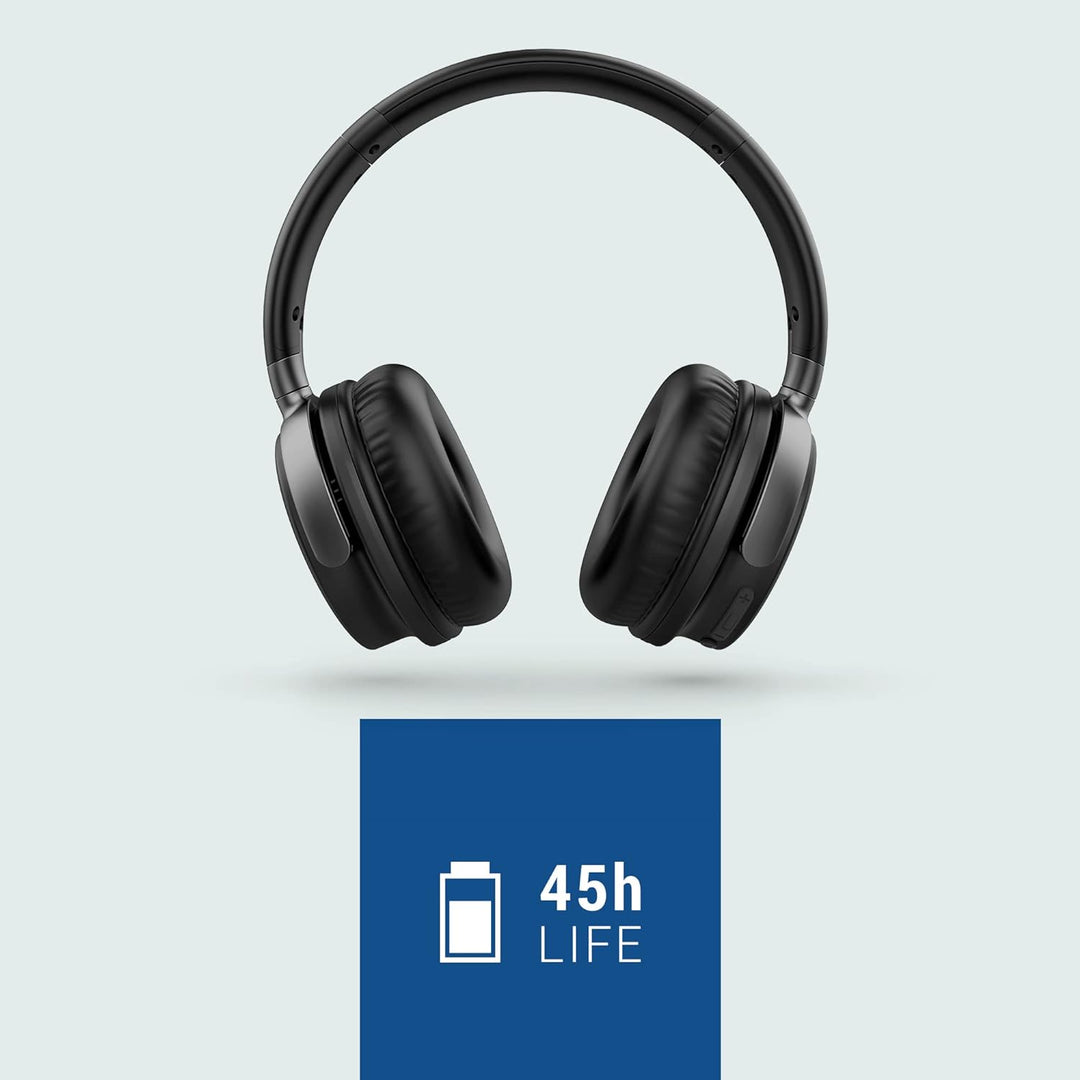Energy Sistem Power Radio Bluetooth-Kopfhörer (FM-Radio, 45 Stunden Akku, MicroSD-MP3-Player, Deep B