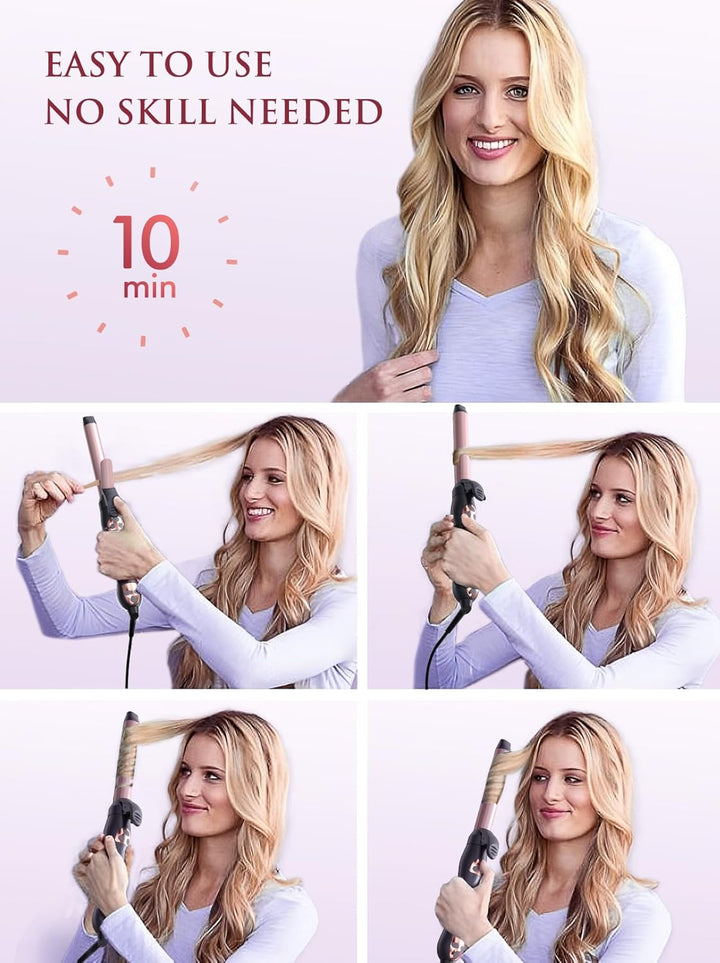 LANDOT Rotierender Lockenstab grosse Locken Automatisch: Automatischer LockenstÀbe Curling Iron 25mm