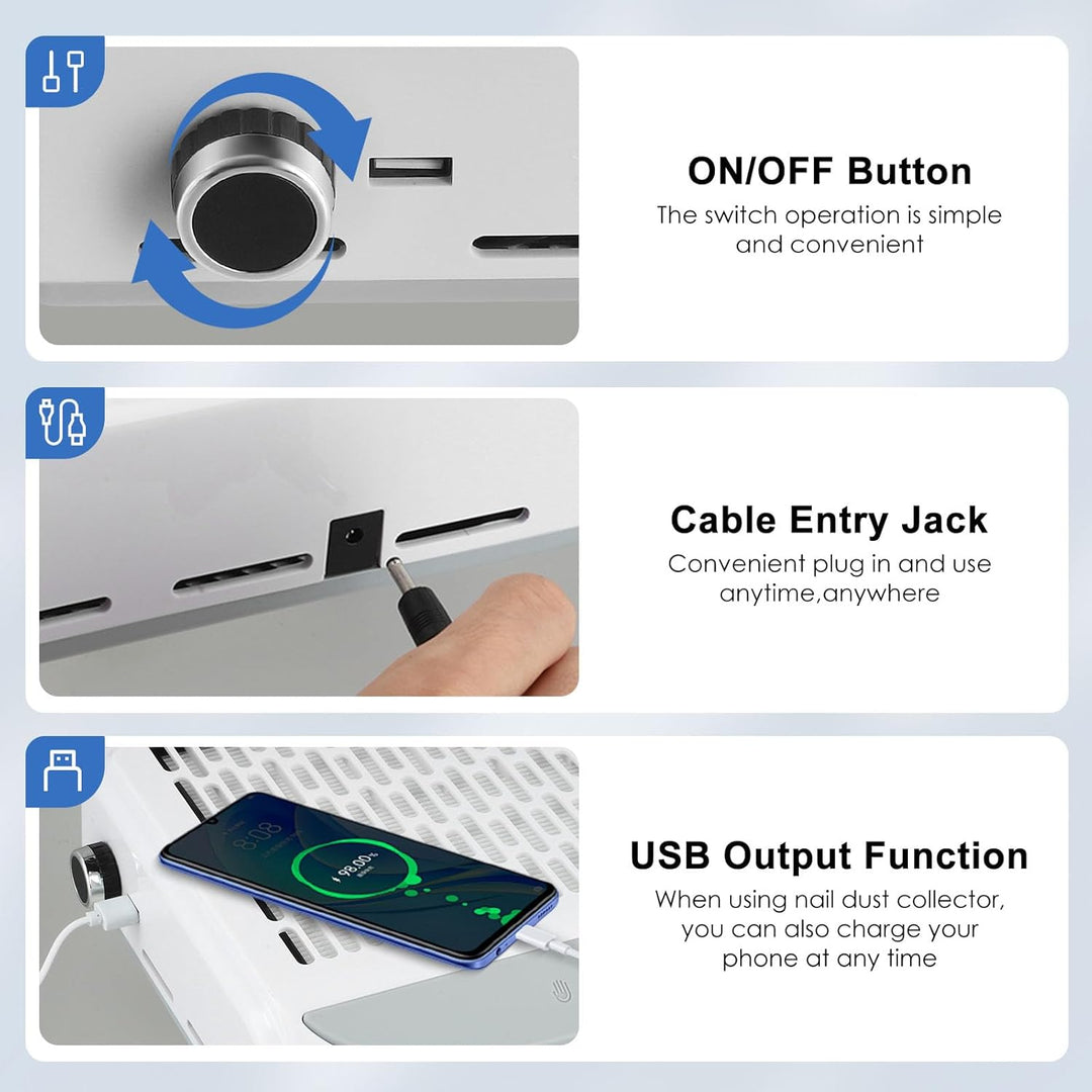 Staubabsaugung Für Nägel Mit Filter,Staubabsaugung Für Nägel 100W,Mit Led Licht,Nagelstaubsauger,Wie