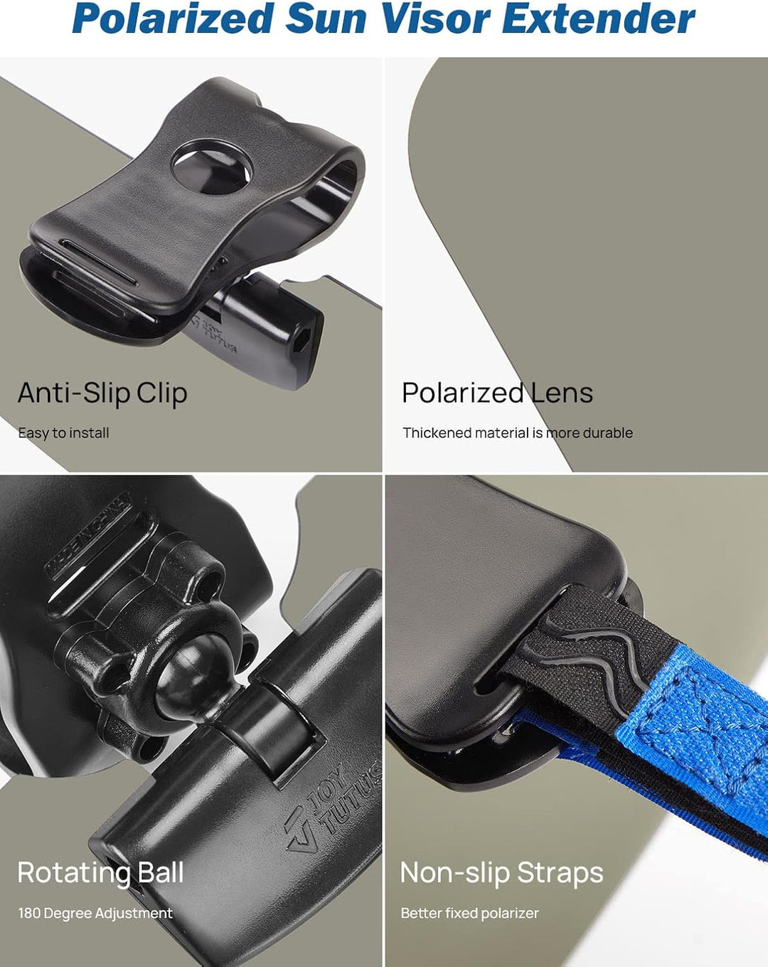 JOYTUTUS Auto Sonnenblende Verlängerung, Frontscheibe-Sonnenschutz, Blend- und UV-Strahlenschutz, Po