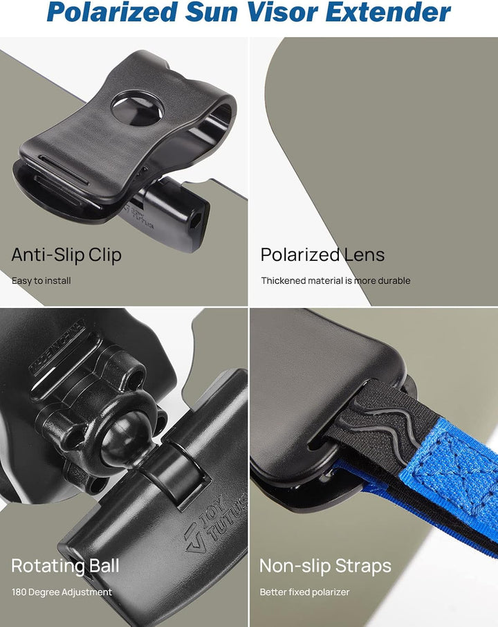 JOYTUTUS Auto Sonnenblende Verlängerung, Frontscheibe-Sonnenschutz, Blend- und UV-Strahlenschutz, Po