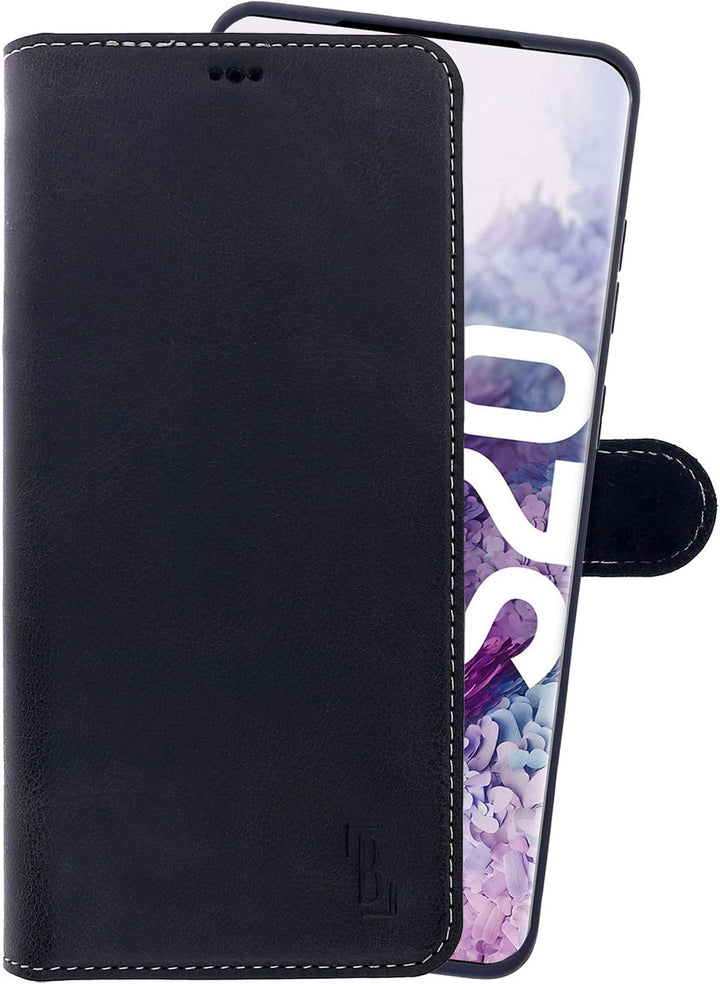 Burkley 2-in-1 Leder Handytasche für Samsung Galaxy S20 - Abnehmbares Back Cover, 360° Schutz, RFID