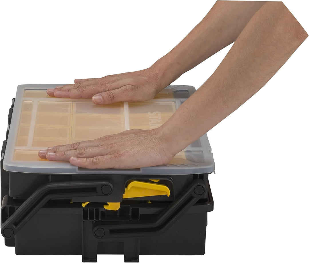 Stanley Werkzeugkiste leer aus Kunststoff 1-70-316 – Masse: 48.1 x 27.9 x 28.7 cm & Stanley Sortmast