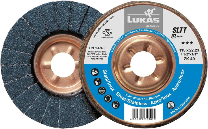 LUKAS A27201250400065A Schleiflamellenteller SLTT Zirkonkorund ø 125 mm Korn 40