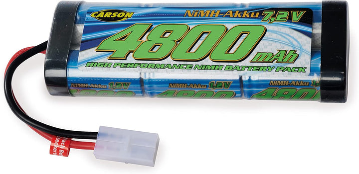 Carson 500608228-7,2V/4800mAh NiMH Race Akku TAM, wiederaufladbar, mit Tamiya Stecker, Akkupack für