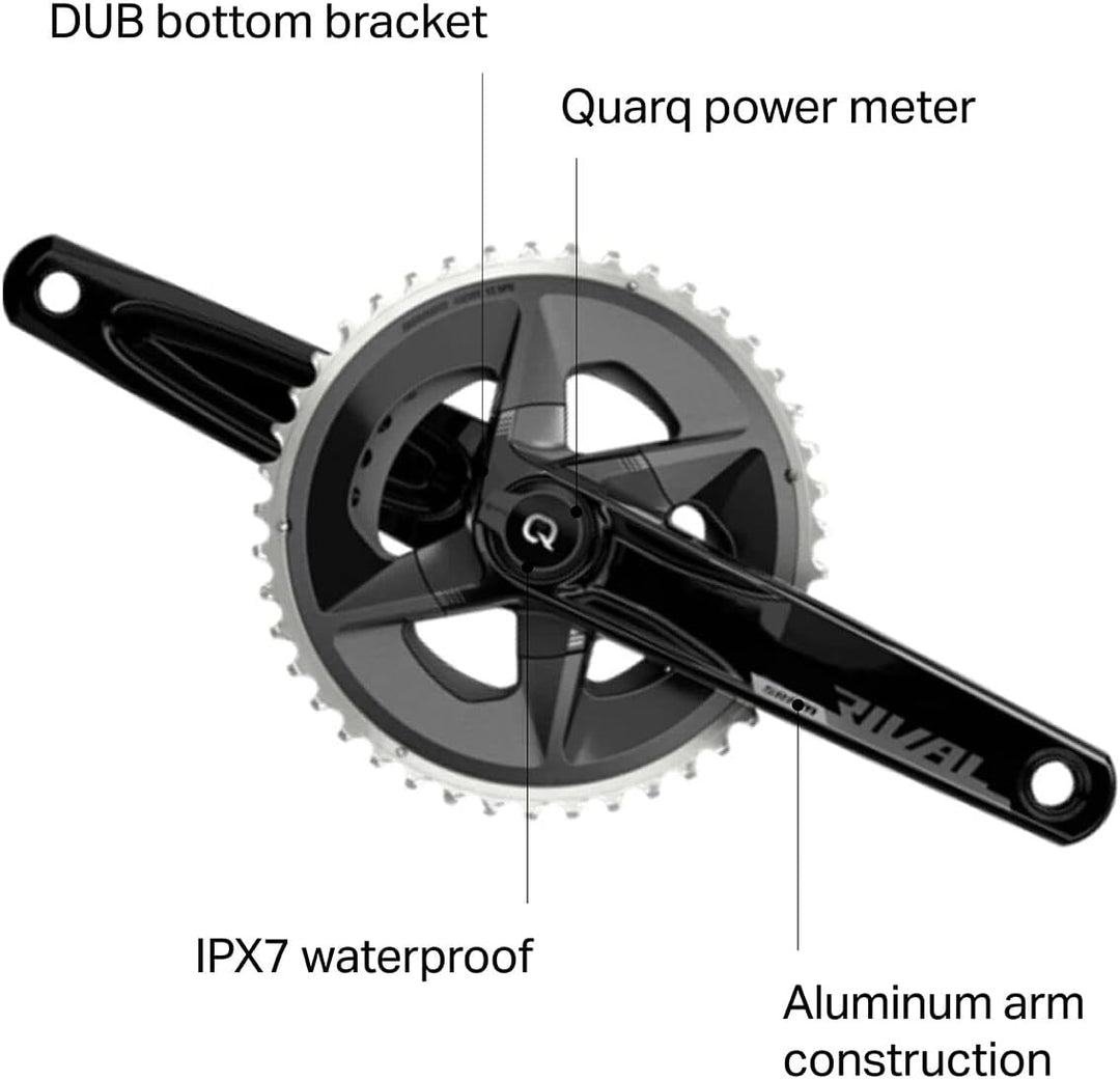 Sram Unisex – Erwachsene Rival Kurbelgarnitur, Schwarz Aluminium, 46-33