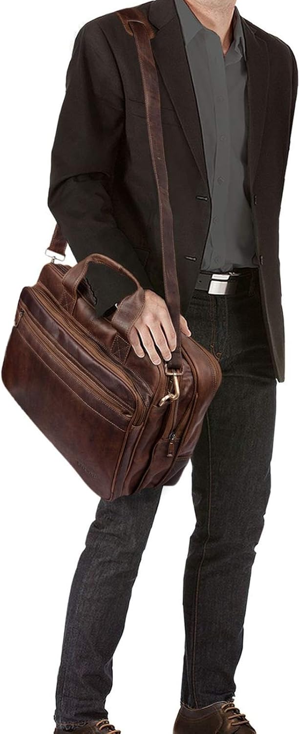 STILORD 'Leopold' XL Echtleder Aktentasche - der verbesserte Geheimtipp für Lehrerzimmer & Büro - Bu