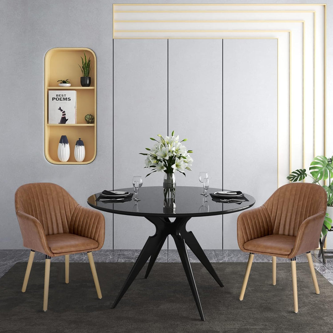 WOLTU 1x Esszimmerstühle Küchenstuhl Polsterstuhl Wohnzimmerstuhl Design Stuhl mit Armlehne Kunstled