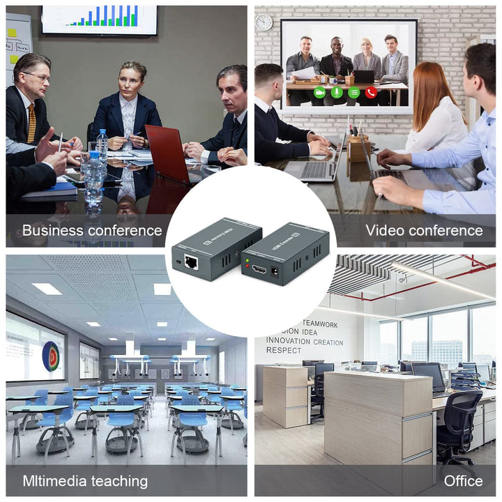 HDMI Extender 165ft/35m Low Latency Over Single Cat5e/6 RJ45 Cable Full HD 1080P Support 3D EDID, Lo