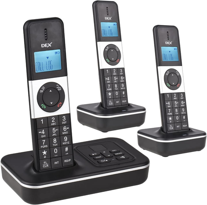 Bisofice D1002 Telefon Schnurlos 3 Mobilteile mit Anrufbeantworter, Anrufer-ID/Anklopfen, 1,6-Zoll-L