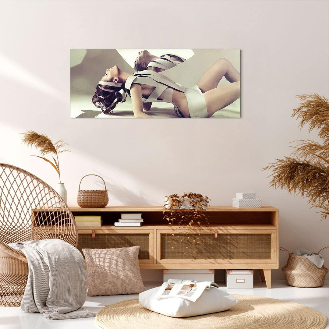 Panorama Bilder auf Leinwand 100x40cm Leinwandbild Weiblich modell posieren beine Gross Wanddeko Bil