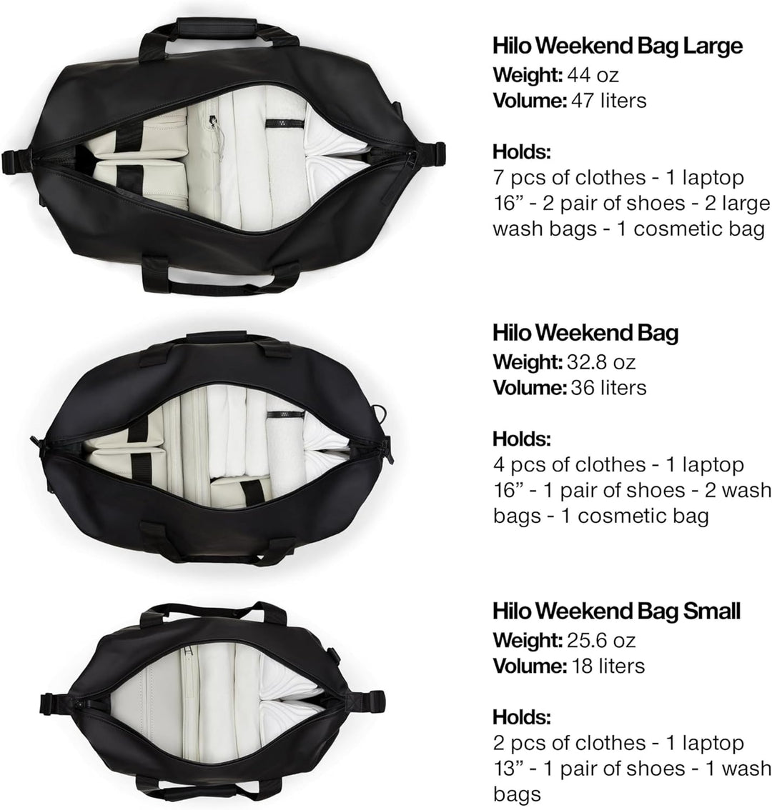 RAINS Hilo Weekend Bag Small - wasserdichte Reisetasche Schwarz, Schwarz