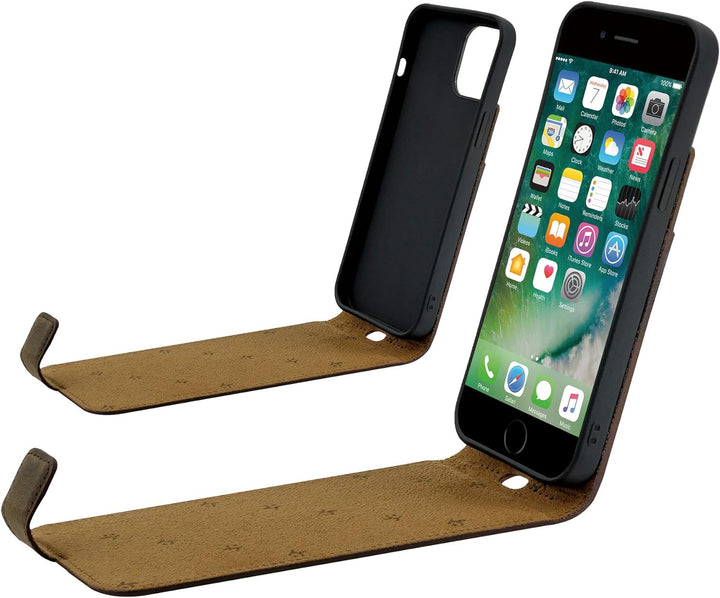 Suncase Original Flip-Style (Ultra-Slim) kompatibel mit iPhone 12 Pro Max (6.7") Hülle Ledertasche T