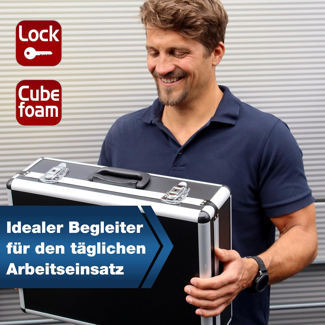 PeakTech 7310 – Universal Koffer für Messgeräte, Robuster Tragekoffer, Werkzeug Aufbewahrung, Würfel