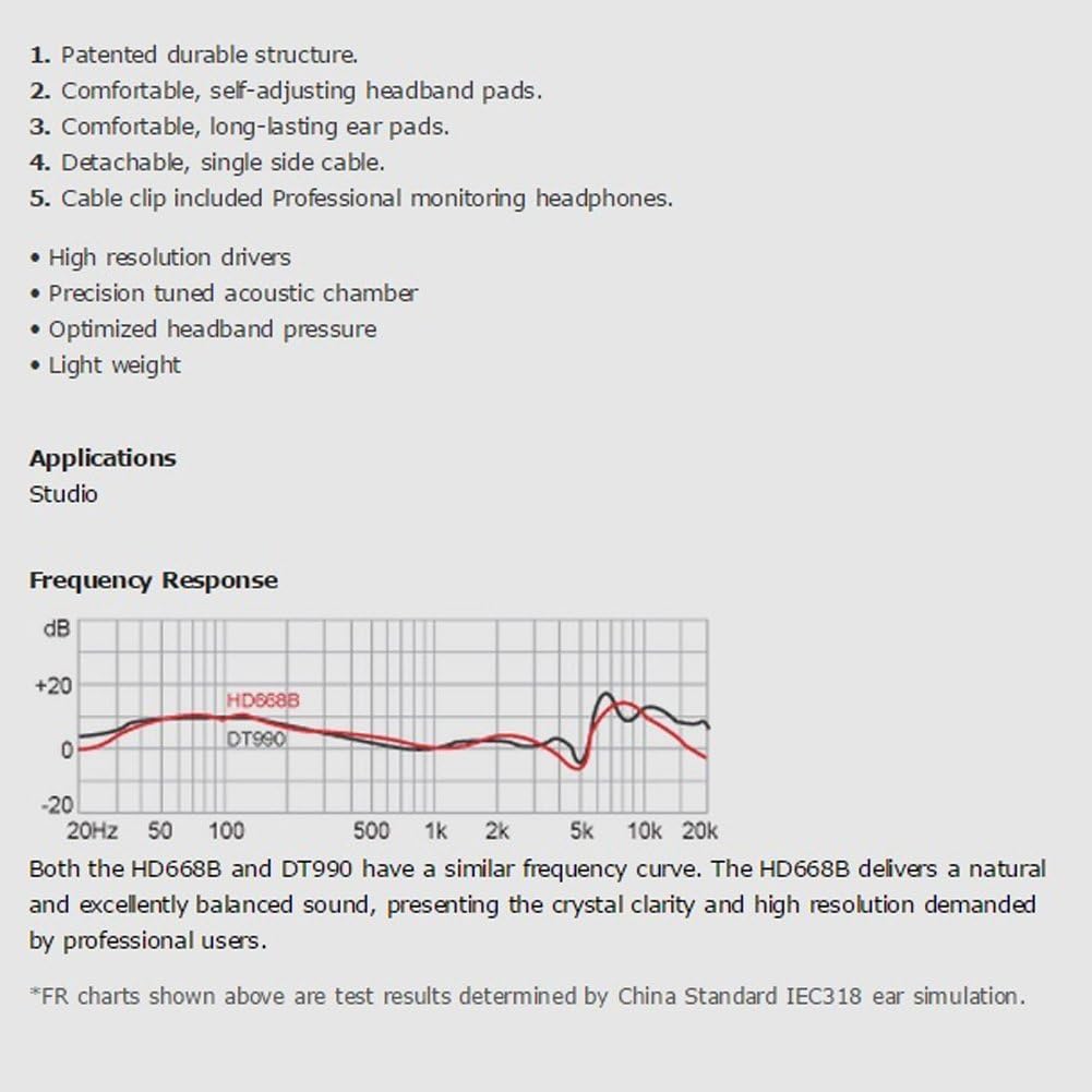 Superlux HD668B Studio-Kopfhörer Schwarz, Schwarz