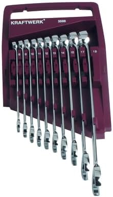 Kraftwerk 3556 Ring-Maulschlüssel-Satz 8–19 mm 10-tlg. voll poliert