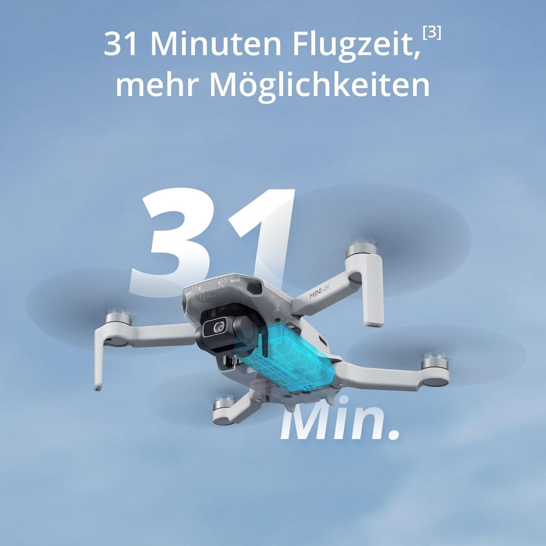 DJI Mini 4K Fly More Combo, Drohne mit 4K UHD Kamera für Erwachsene, unter 249 g, 3-Achsen Gimbal St