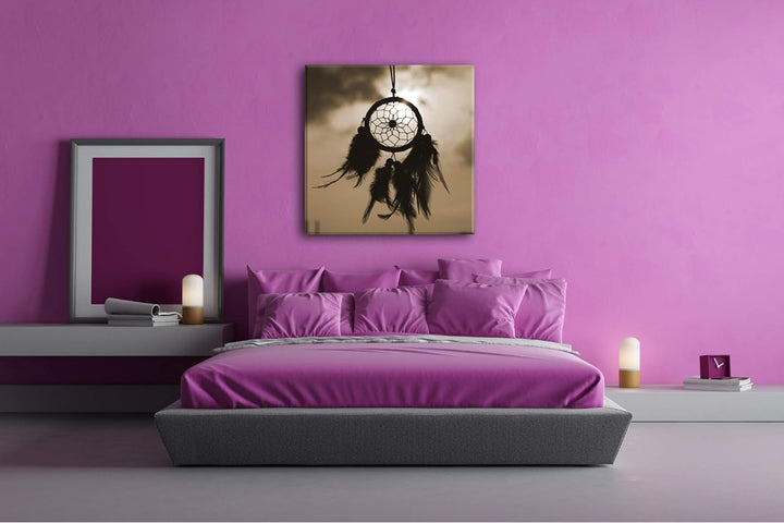 deyoli Traumfänger im Wind Format: 70x70 Effekt: Sepia als Leinwandbild, Motiv auf Echtholzrahmen, H