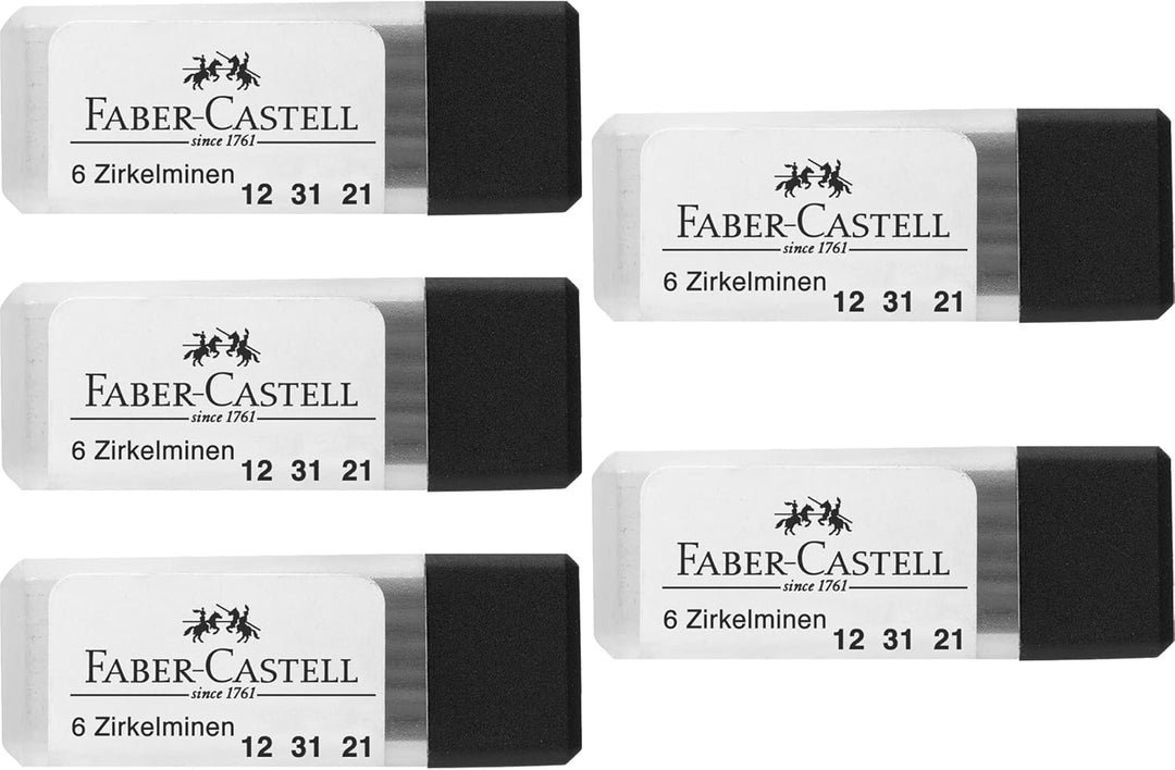 FABER-CASTELL 205019 - Zirkelminendose, Härtegrad H, Ersatzminen, 5 Dosen mit je 6 Minen 1 stück (1e