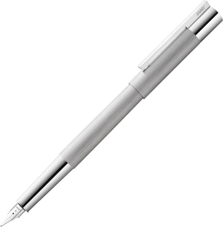 LAMY scala Füllhalter 051 - Füller aus strichmattiertem Edelstahl in der Farbe Silber mit Griffstück
