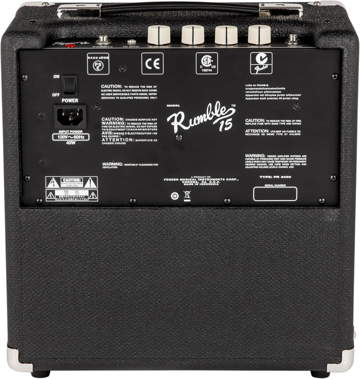 Fender Rumble 15 - 15W Combo Bassverstärker – Der perfekte Übungsverstärker, 15W