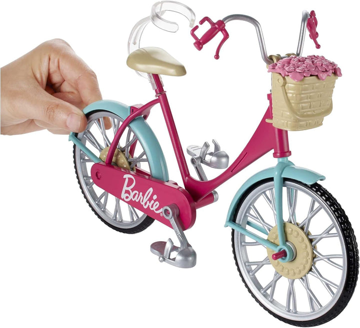 Barbie Dreamtopia Ballerina Puppe, Twinkle Lights Ballerina & Fahrrad, Fahrrad mit Blumenkorb, beweg