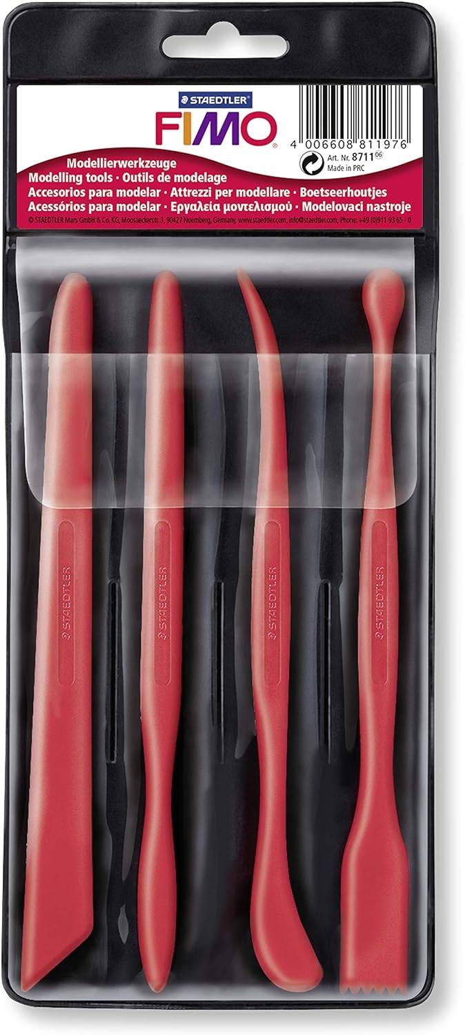 Staedtler FIMO Profi Bastelset mit 12er Materialpackung, Cutter, Werkzeuge, Glanzlack und Schleifsch