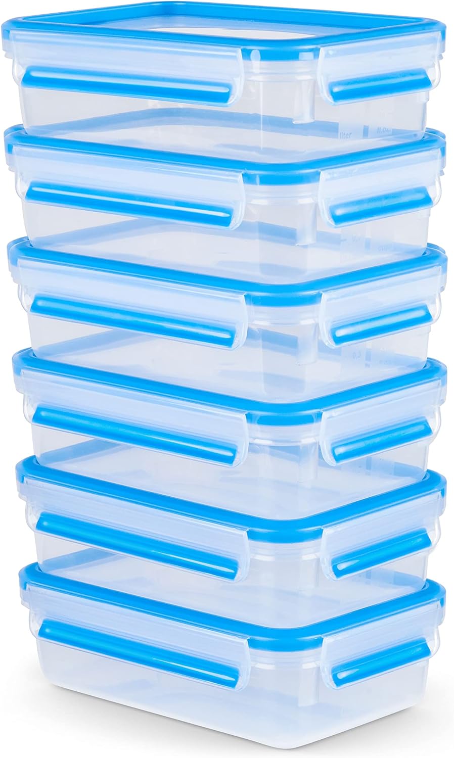 Emsa Clip&Close Fresh 6er Set luftdichte Behälter, 0,8 l, hygienisch, geruchs- und geschmacksneutral