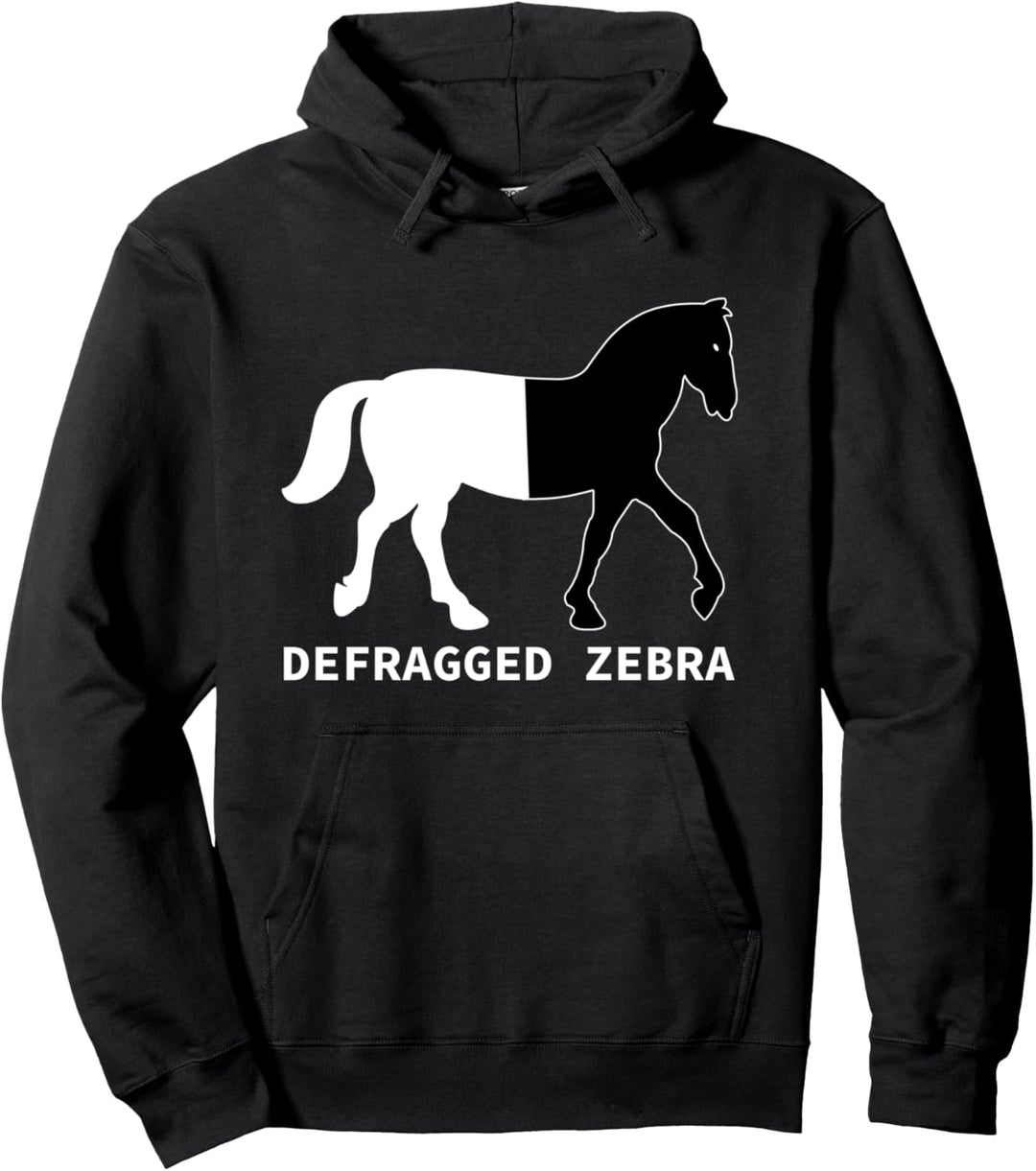 Defragged Zebra Defragmentiert IT Software Entwickler Pullover Hoodie