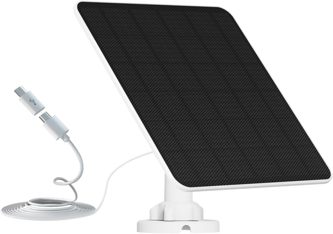 Solarpanel für Überwachungskamera Aussen Akku, 6W USB Solarmodul kompatibel mit DC 5V wiederaufladba