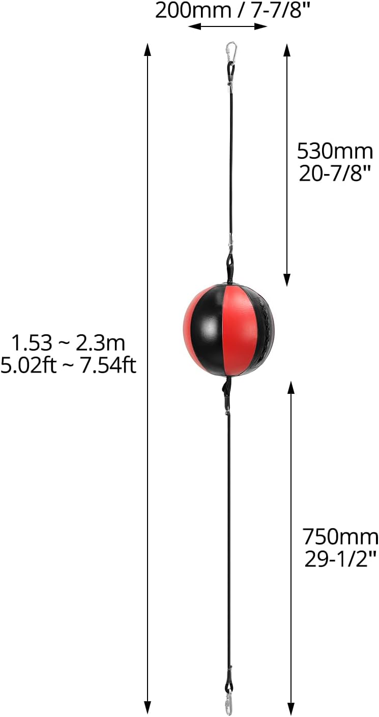 QWORK® Doppelendball Punchingball Speedball Set für MMA und Boxtraining - Hochwertiges PU-Leder - In
